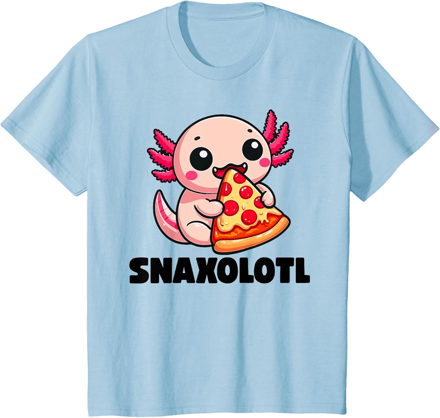 Axolotl Funny Snaxolotl Snacks a lot Pizza Eating Axolotl