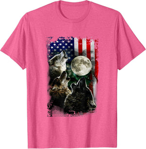 The Mountain Wolfs Lookout Flag American Wolves Moon Light