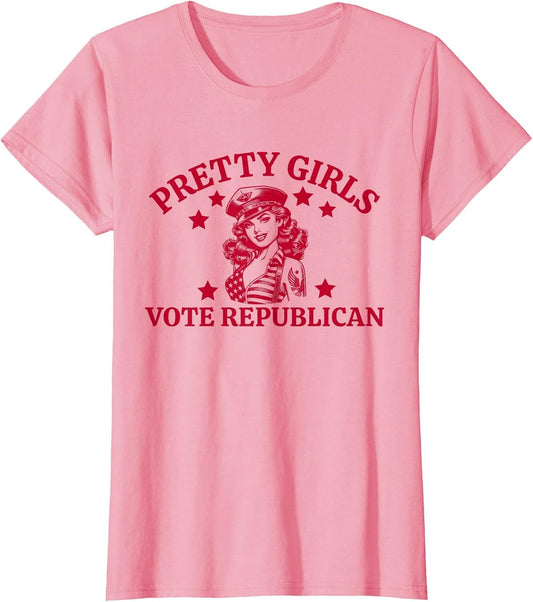 Pretty Girls Vote Republican Funny Conservative Patriotic