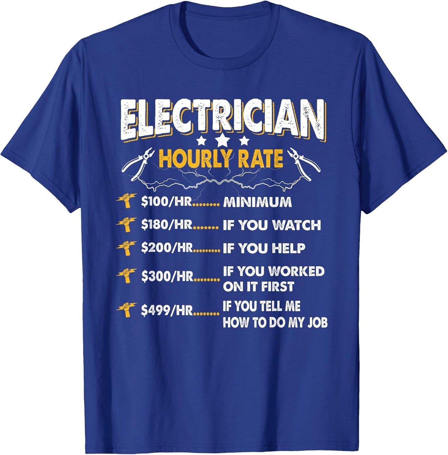 Electrician Hourly Rate Shirt Funny Being Awesome Electrican