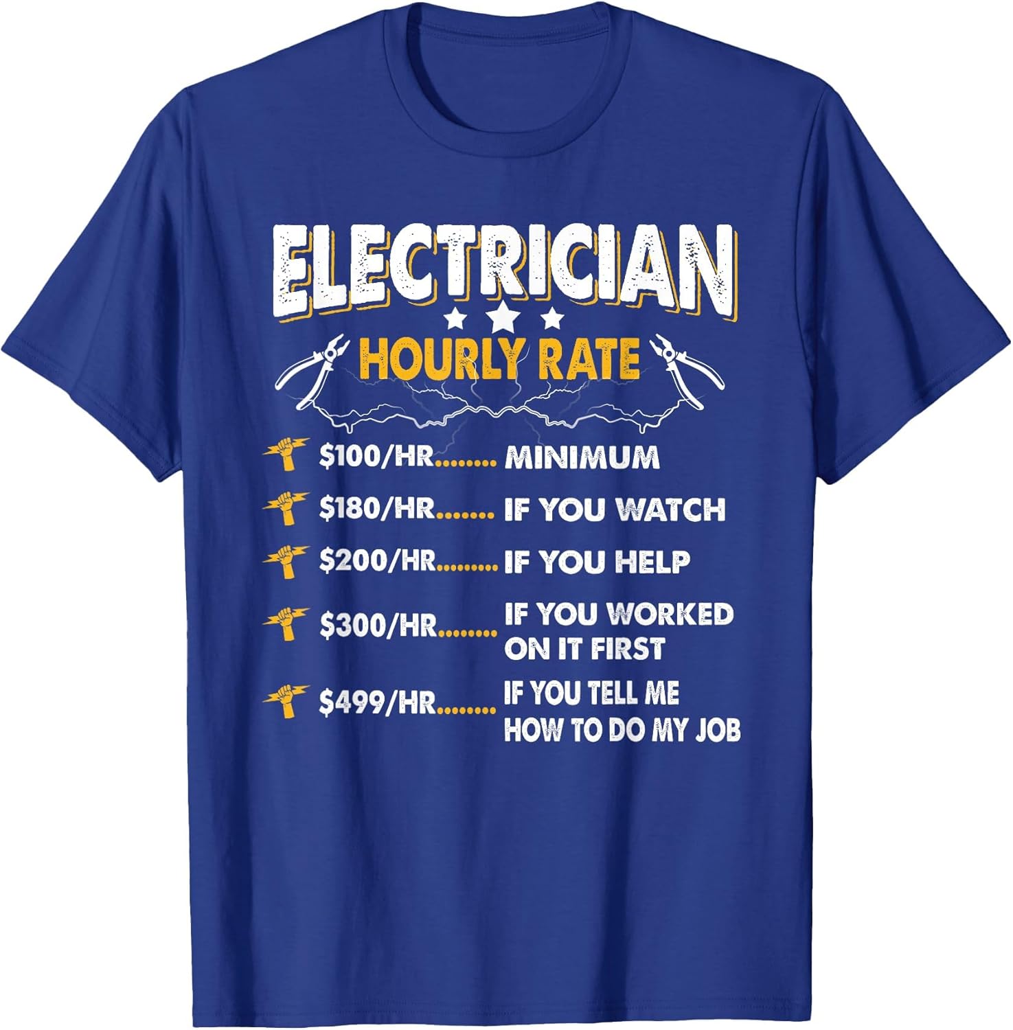 Electrician Hourly Rate Shirt Funny Being Awesome Electrican