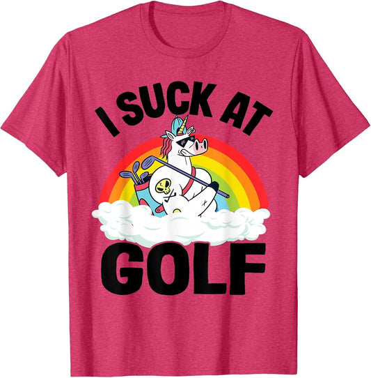 I Suck At Golf Funny Golf Loser Unicorn Sarcastic Golfing