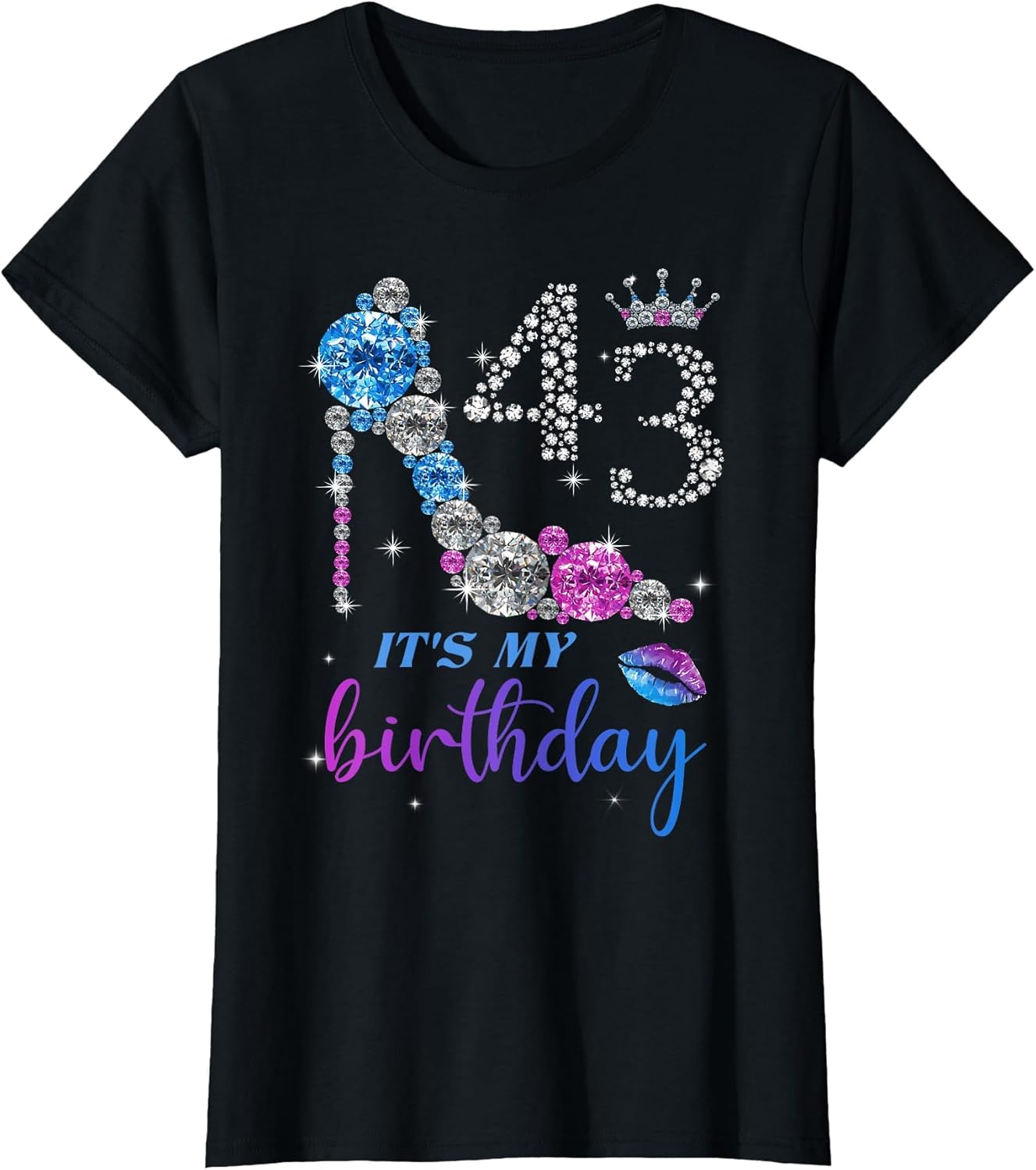 Women It's My 43rd Purple Shoe Crown Happy 43th Birthday