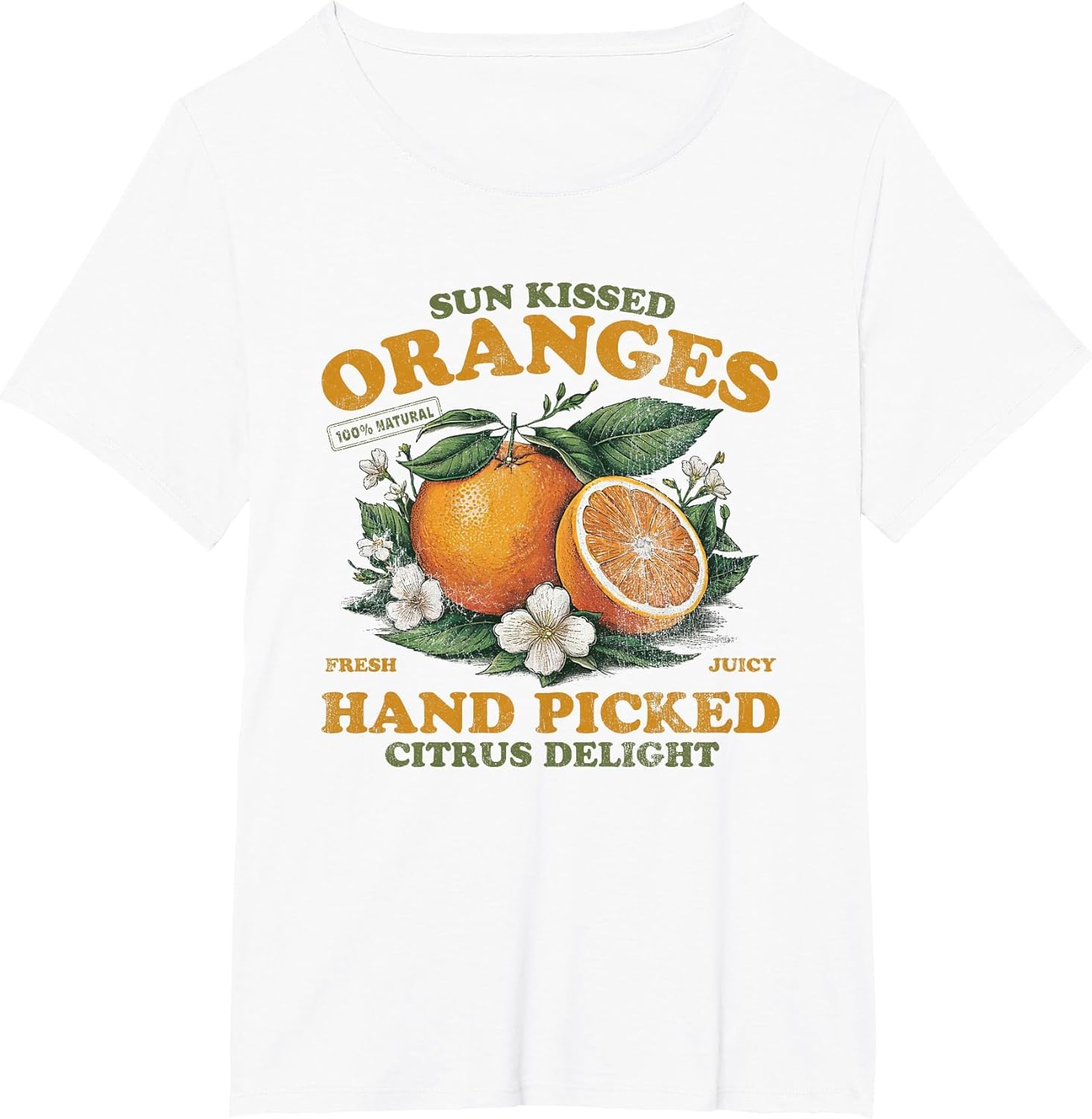 Oranges Hand Picked Vintage Fruit Retro Peach Graphic