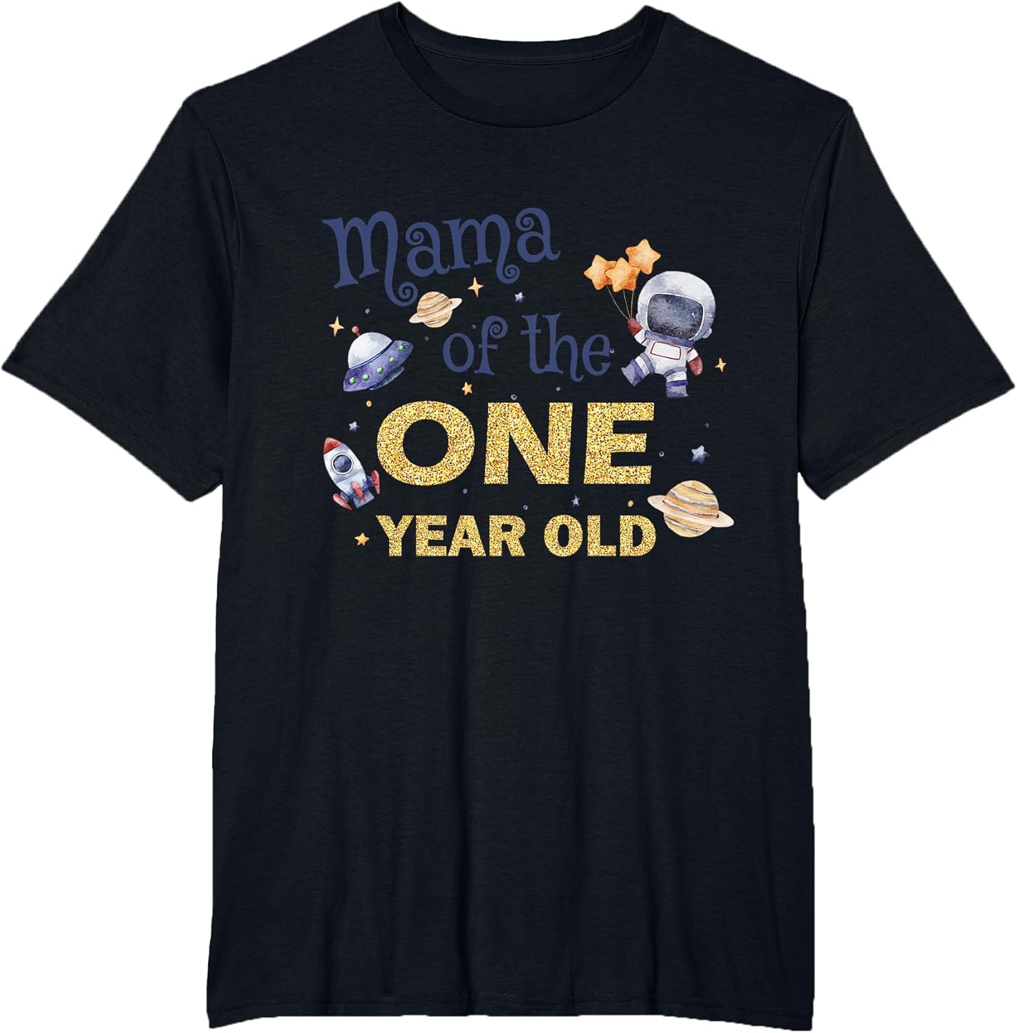 Boy 1st Birthday Mama ONE Space Rocket Spaceman Bday Party