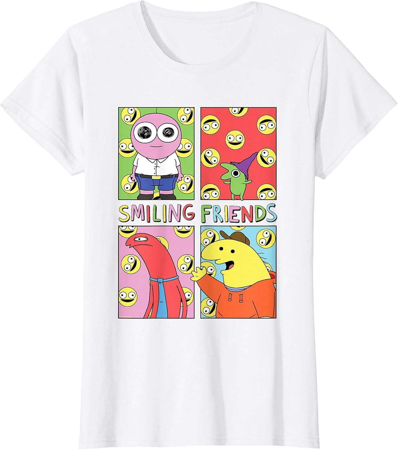 Smiling Friends Pop Art Character Grid Funny Cartoon