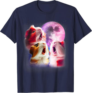 3 Guinea Pigs Howling at The Moon Funny Pet Guinea Pig Lover
