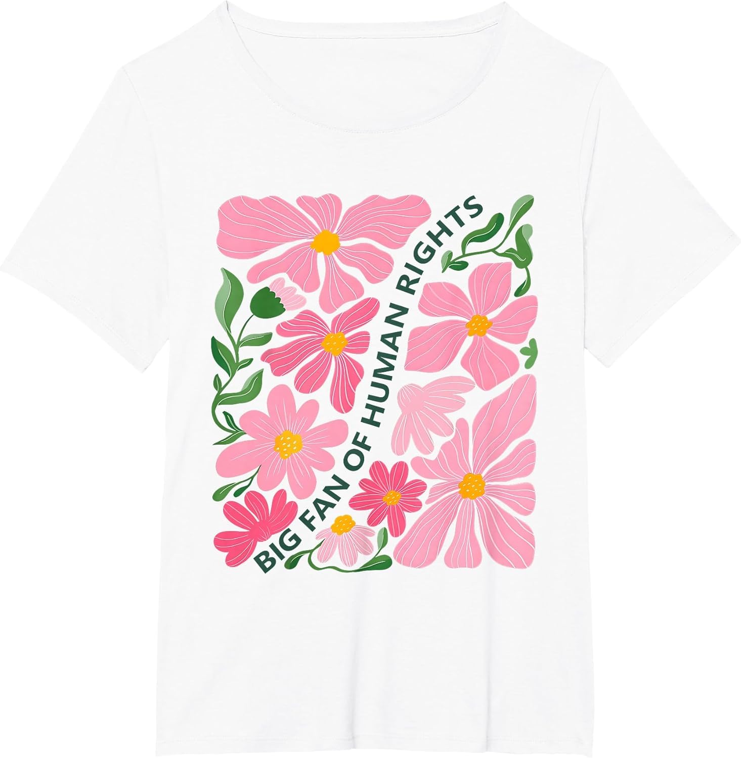 Funny Big Fan of Human Rights Vintage Protest Floral