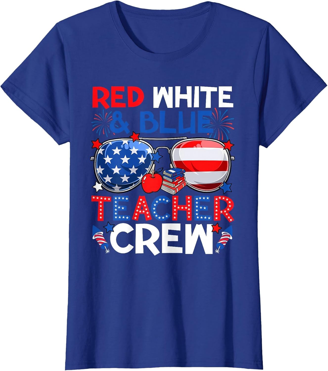 4th of July Red White & Teacher Crew American Flag