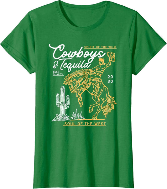 Cowboys and Tequila Country Rodeo Vintage Horse Riding Texas