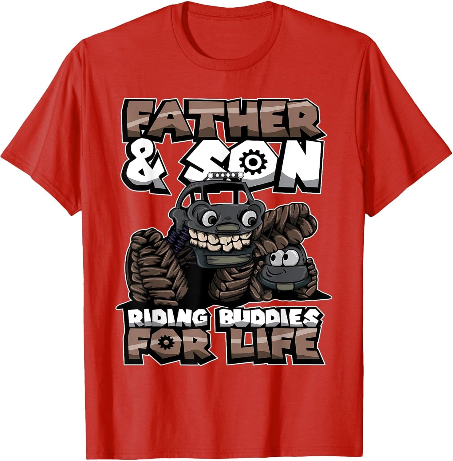 Cool Father and Son Monster Truck Riding Buddies for Life