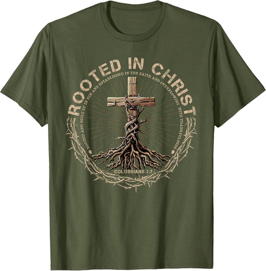 Rooted in Christ Shirt, Jesus Shirts, Christian Cross