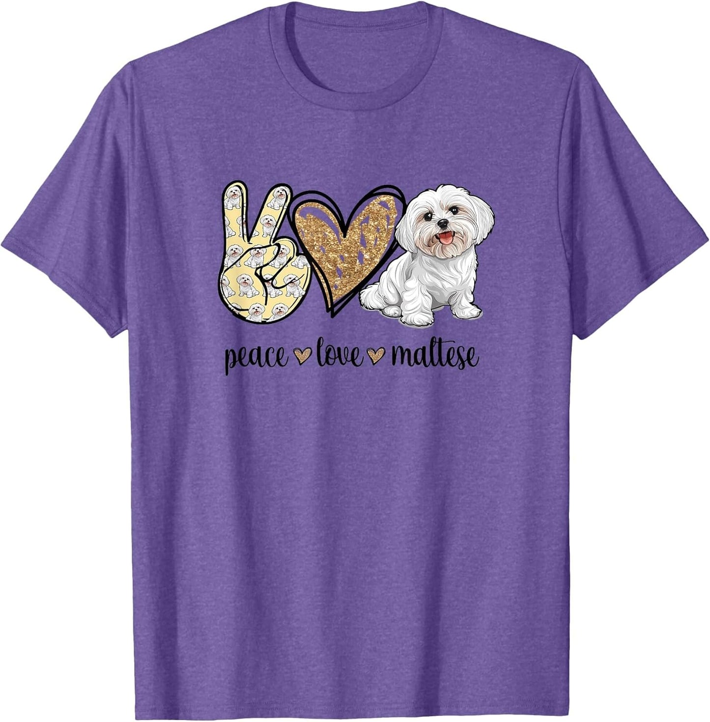 Girls Cute Funny Peace Love Maltese Lover