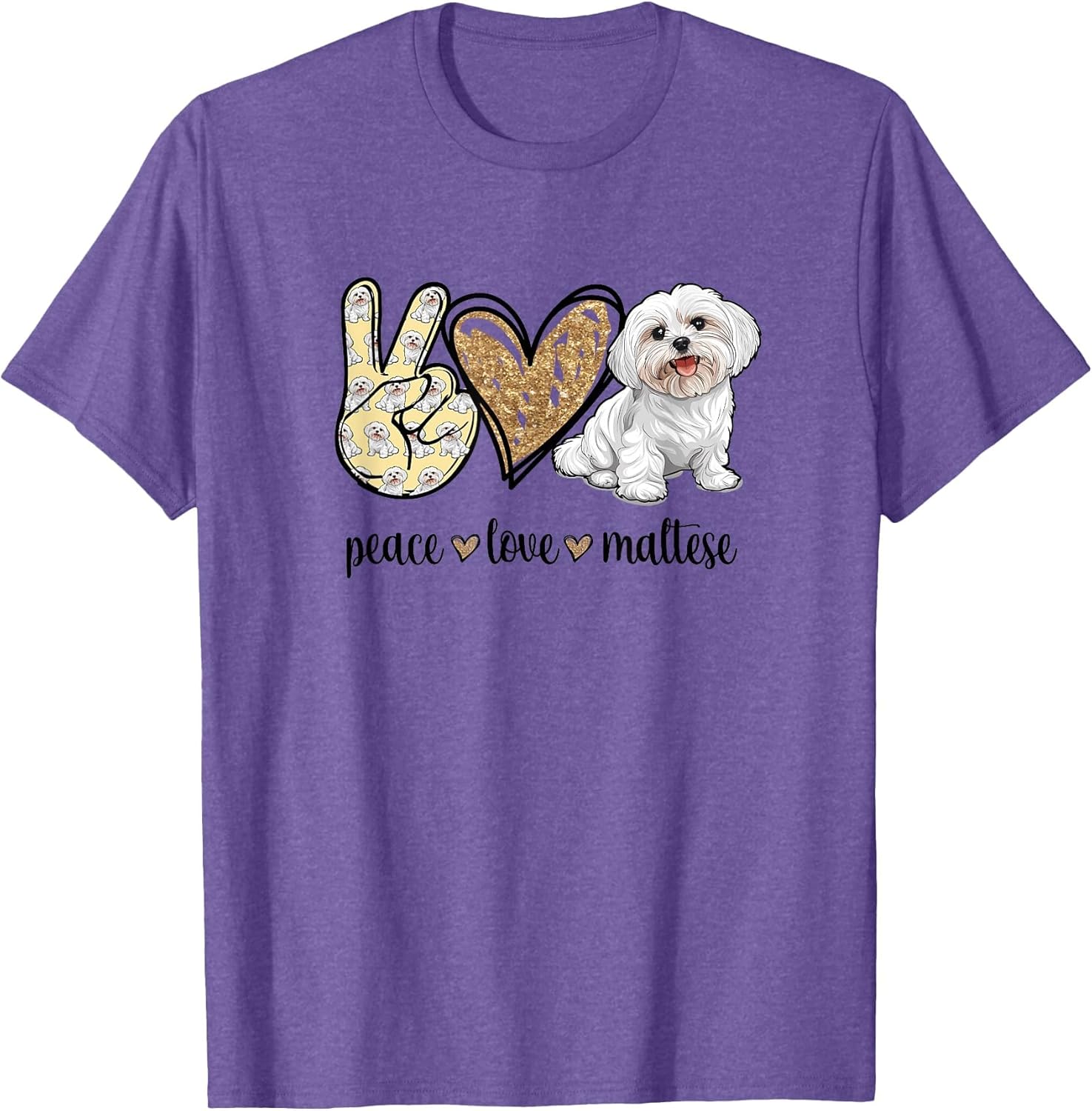 Girls Cute Funny Peace Love Maltese Lover