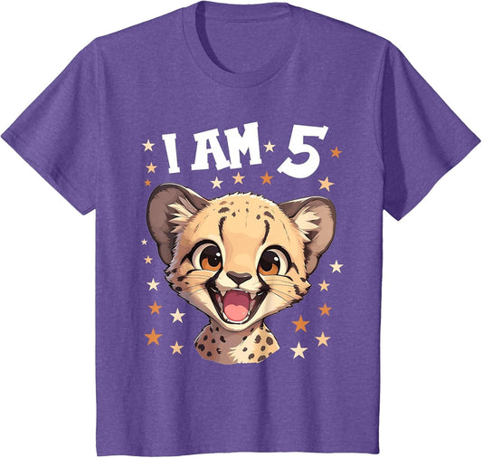 Kids 5 Years Old 5 Birthday Cheetahs Boy Girl Cheetah