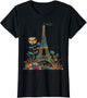 Paris France Eiffel Tower Vintage Flowers Floral Souvenir
