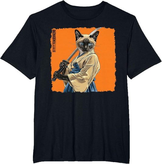 Siamese Cat Japanese Art Samurai Ukiyo-e Vintage