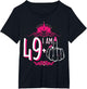 I Am 49 Plus 1 Middle Finger Pink Crown Women 50th Birthday