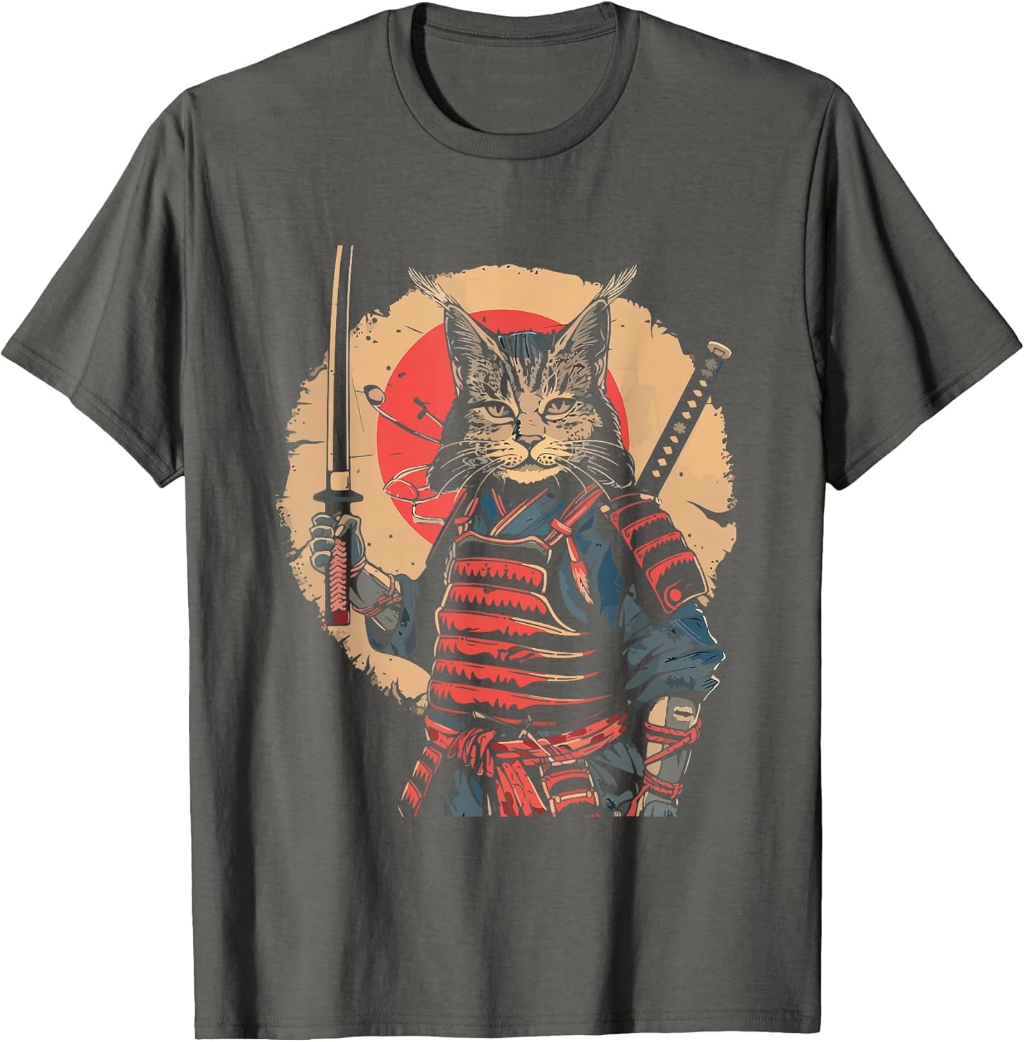 Kawaii Japanese Samurai Cat with Sword