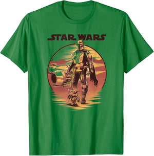 Star Wars: The Mandalorian Vintage Sunset Mando & Grogu