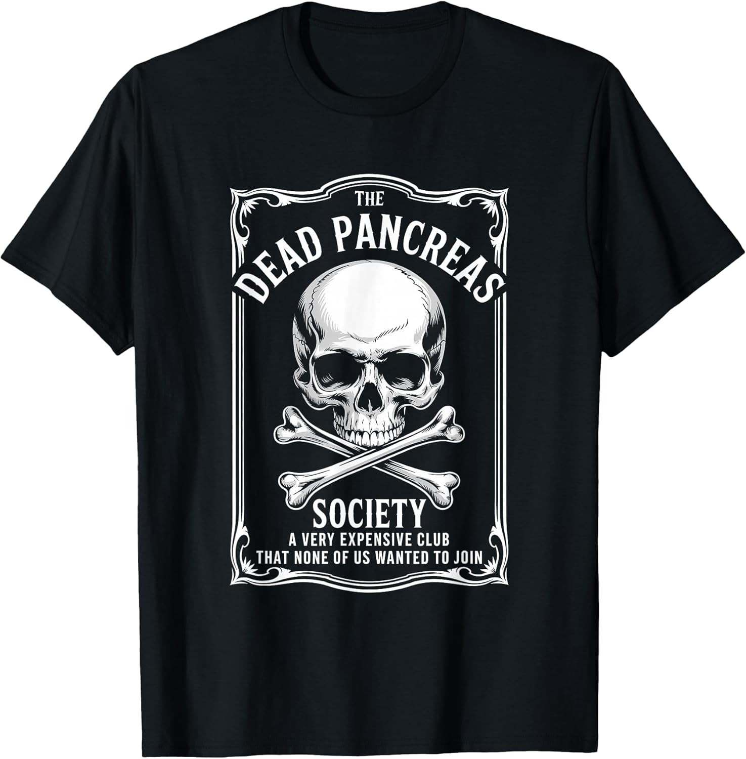 Dead Pancreas Society Shirt Skull Funny Diabetes Awareness