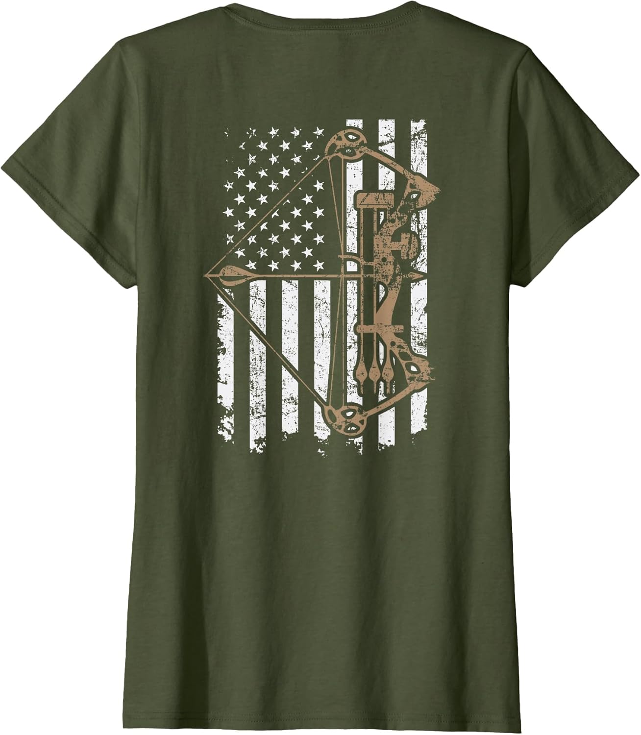 Camo USA Flag Archery Compound Bow - Bow Hunter (ON Back)