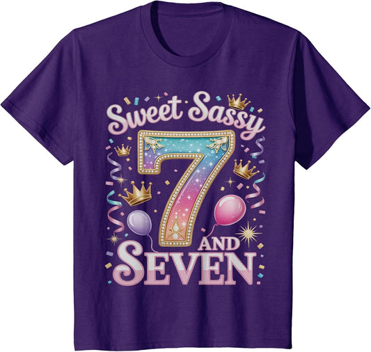 7 Years Sweet Sassy and Seven Girl Outfit 7th Birthday