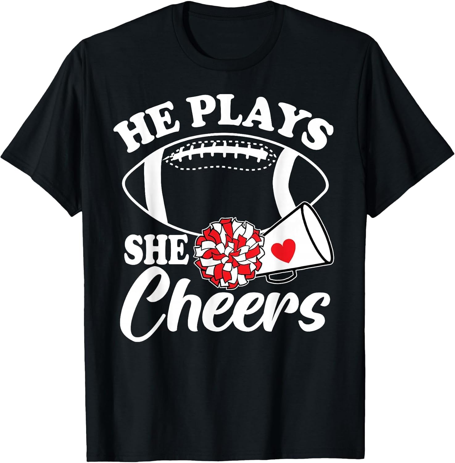 He Plays She Cheers Football Son Cheerleader Daughter
