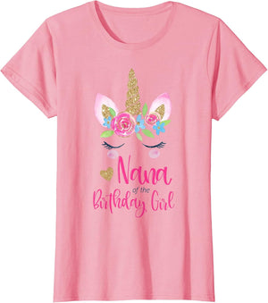 Unicorn Nana of The Birthday Girl Shirt Matching Party