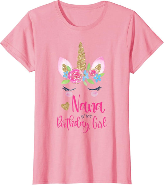 Unicorn Nana of The Birthday Girl Shirt Matching Party
