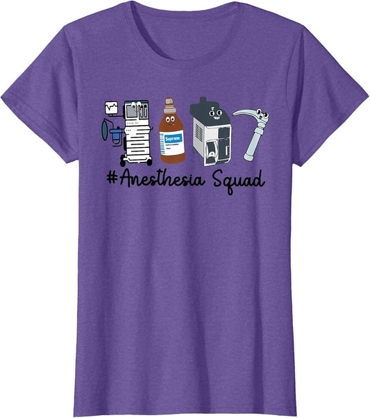 Funny Anesthesia Tech, Anesthesia Squad Goals CRNA Anesthesi , Women, Purple Heather, XX-Large