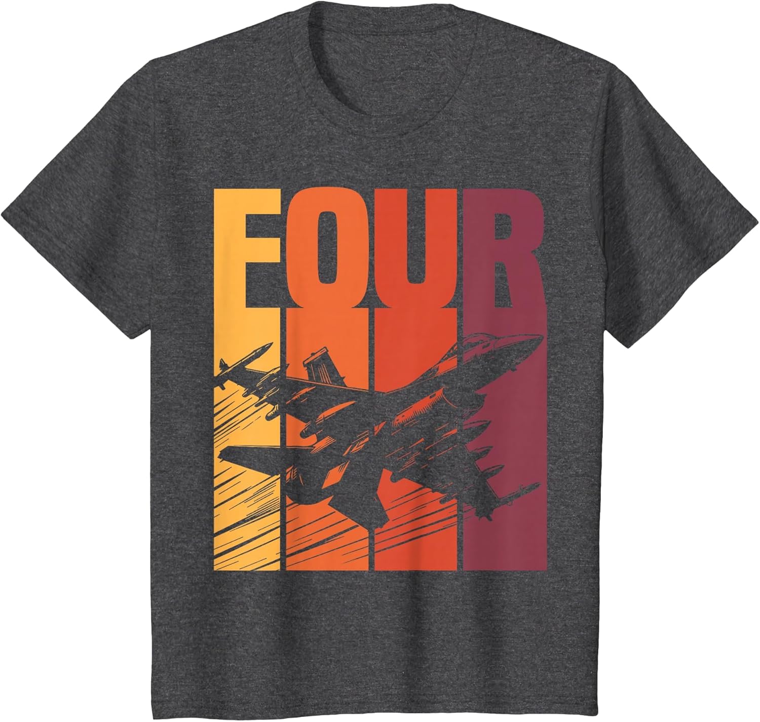 Military Fighter Jet Retro Four Year Old Boys 4th Birthday