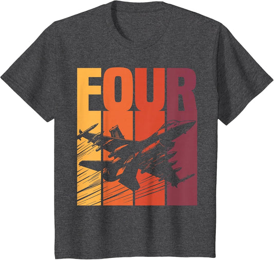 Military Fighter Jet Retro Four Year Old Boys 4th Birthday