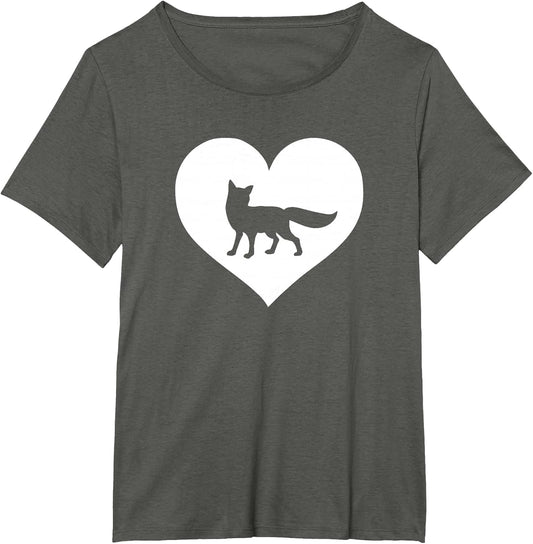 A Cute Purple or Pink Fox , Women's Plus, Asphalt Grey, 3X