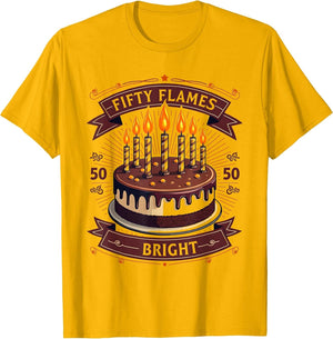 Fifty Flames Burning Bright 50th Birthday