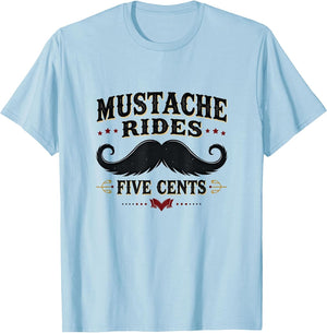 Mustache Rides Five Cents Vintage Humor Design