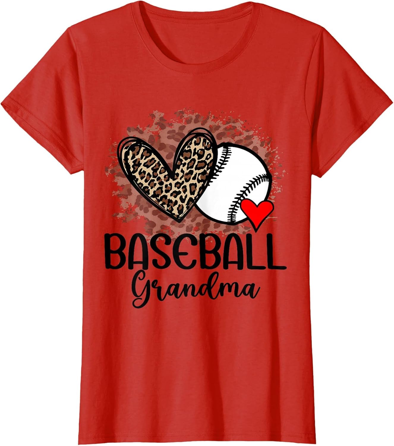 Baseball Grandma Funny Leopard Heart Proud Baseball Grandma