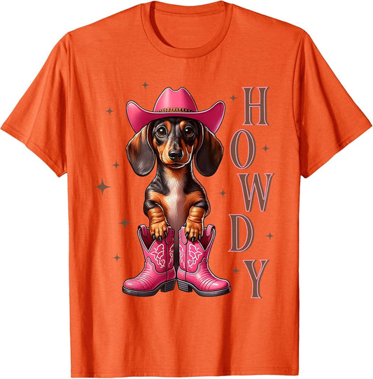 Howdy Dachshund Cowboy Western Dog Cowgirl Women's Girl's
