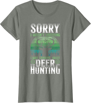 Buck Deer Hunting Hunter Vintage Retro Sorry I Wasn't