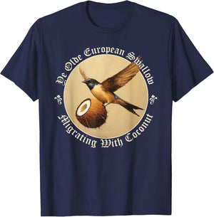 European Swallow Carrying Coconut, Funny Grail Meme Design