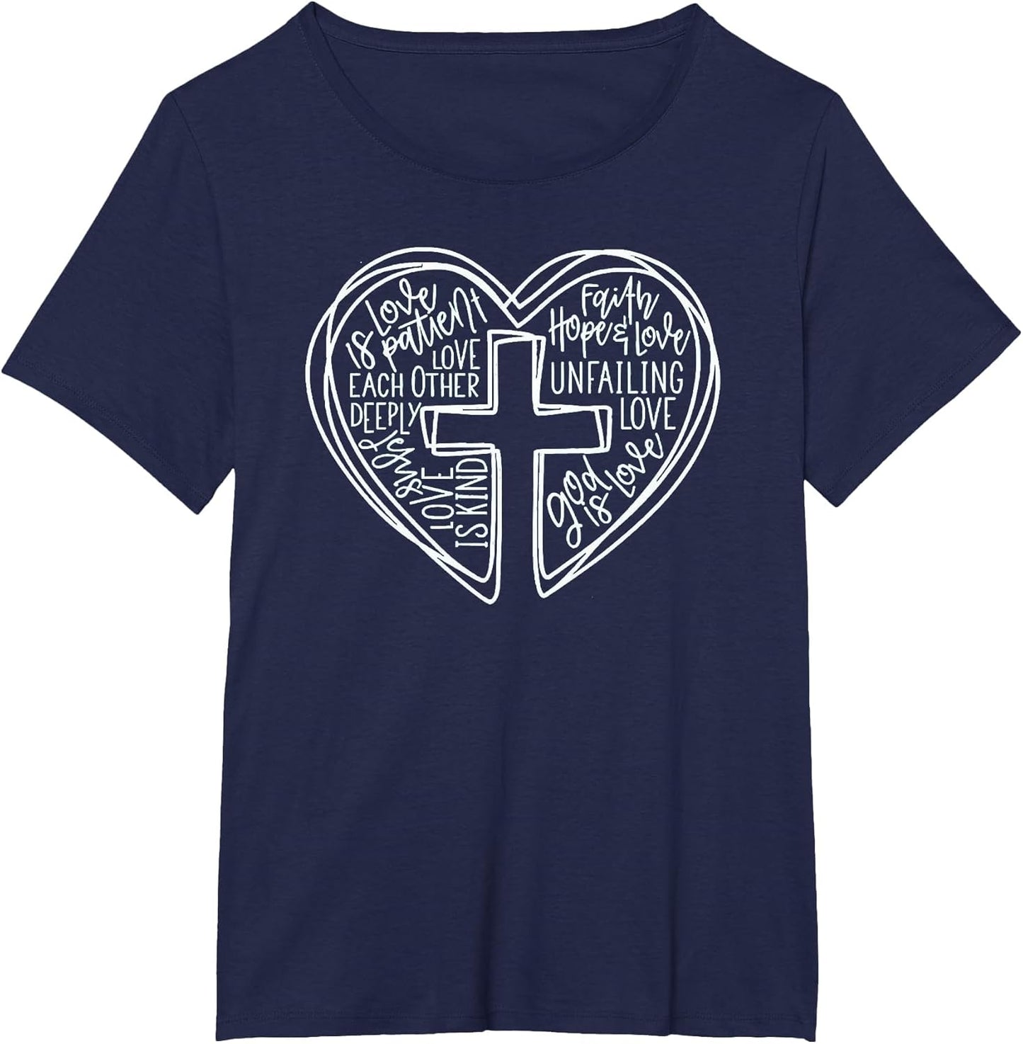 Easter Christian Heart Shirt Jesus is Love Word Heart Cross
