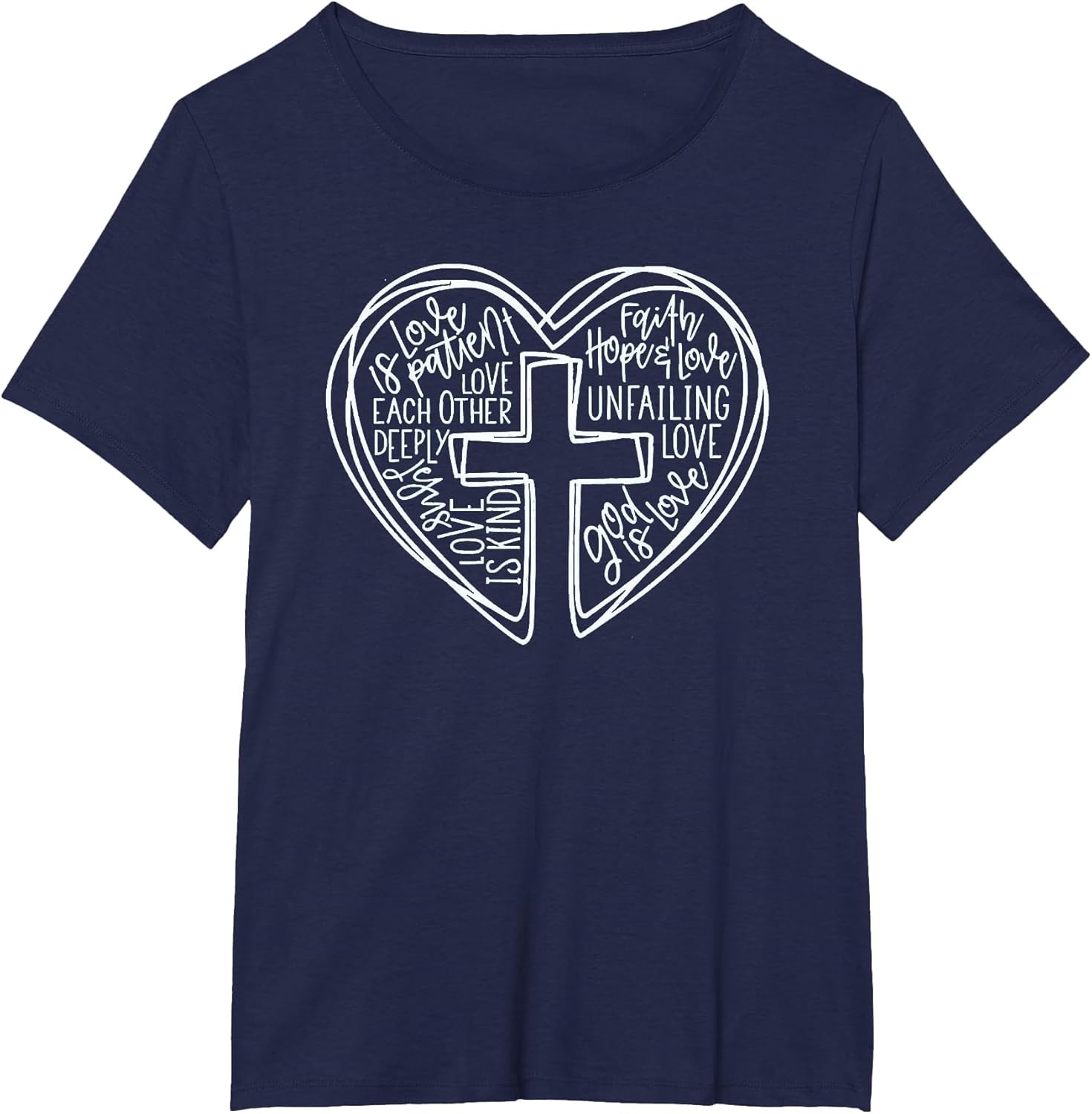 Easter Christian Heart Shirt Jesus is Love Word Heart Cross