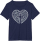 Easter Christian Heart Shirt Jesus is Love Word Heart Cross