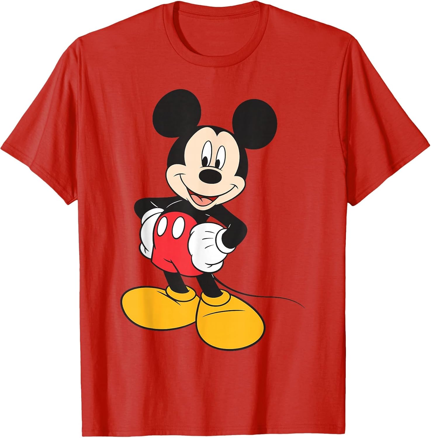 Disney Mickey and Friends Mickey Mouse Classic Pose , Men, Red, Medium