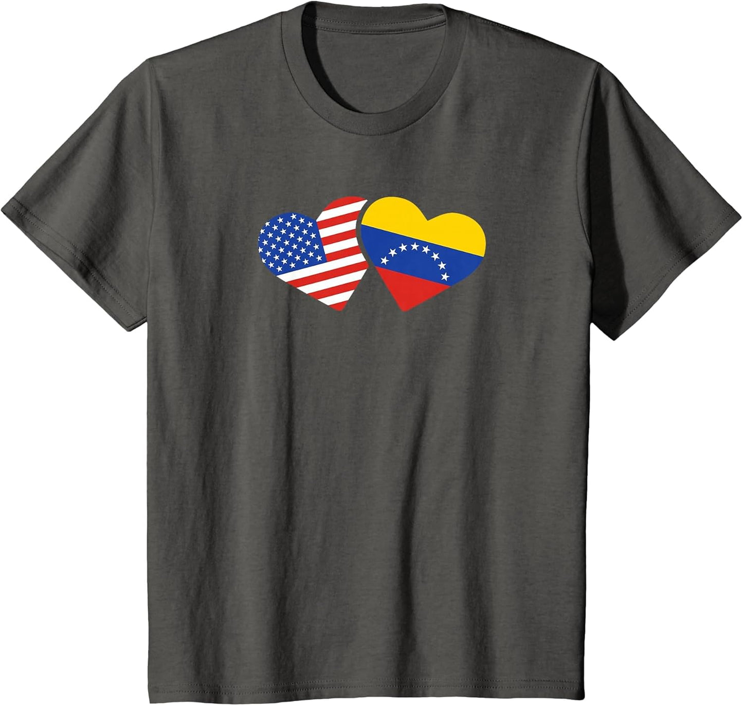 USA Venezuela Flag Hearts T Shirt Venezuelan American Love