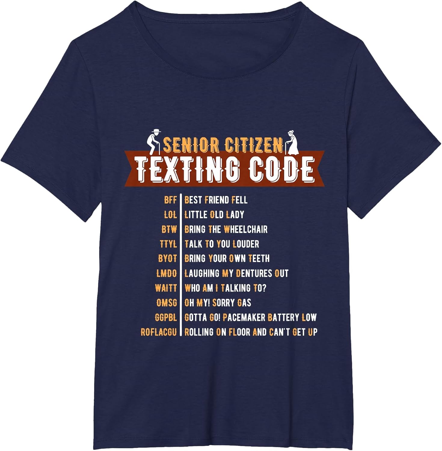 Senior Citizen's Texting Code Grandma Grandpa Birthday