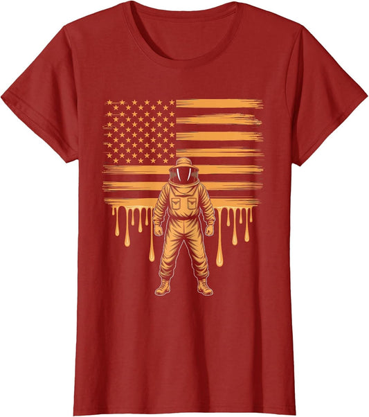Beekeeping American Flag Patriotic Beekeeper Honeybee