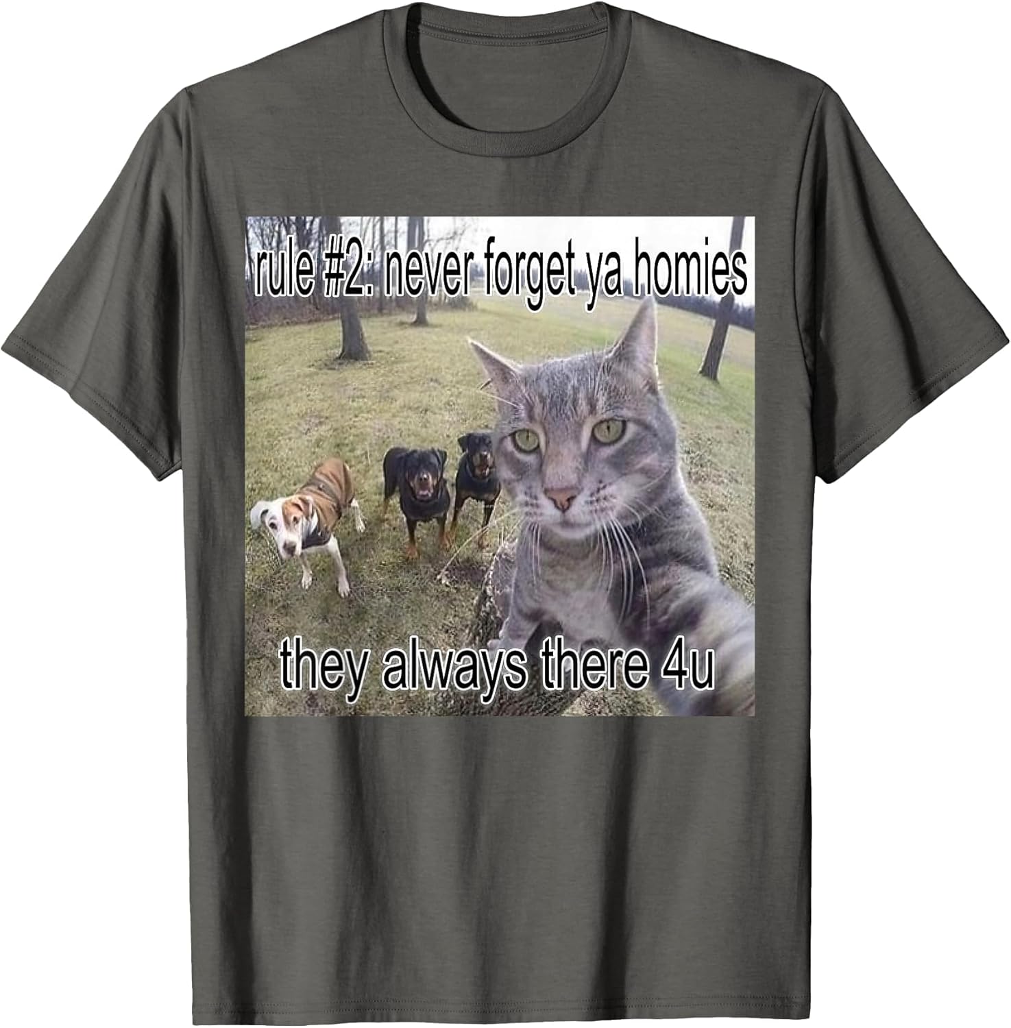 Rule # 2 Never Forget Ya Homies Funny Cat Meme