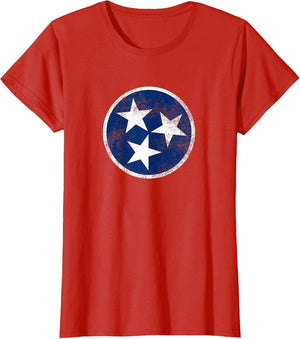Tennessee Flag Tristar Logo Retro Vintage Distressed