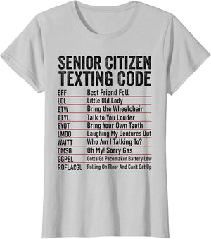 Senior Citizen Texting Code Funny Old People Grandpa